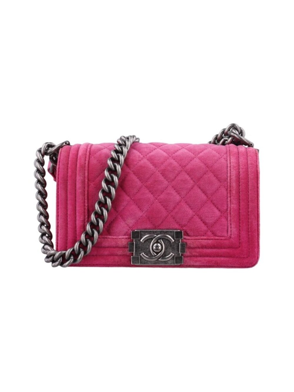 Chanel Boy Rose Red Velour Messenger